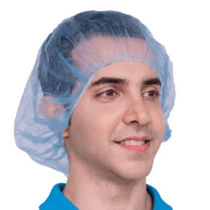 21 Inch Blue Disposable Bouffant Caps – Medical Surgical Hair Cover, Hospital Cleanroom Headwear, Food Service Hair Net
