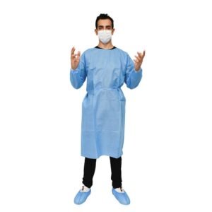 Wholesale Cheap Blue Long Sleeve Level 2 Disposable Dental SMS Isolation Gown 40gsm