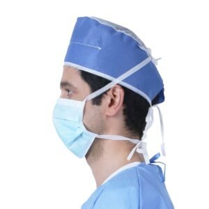 Tie-Back Non Woven Disposable Surgical Caps for Men & Women – Medical Head Covers for Hospital, Clinic, and Laboratory Use